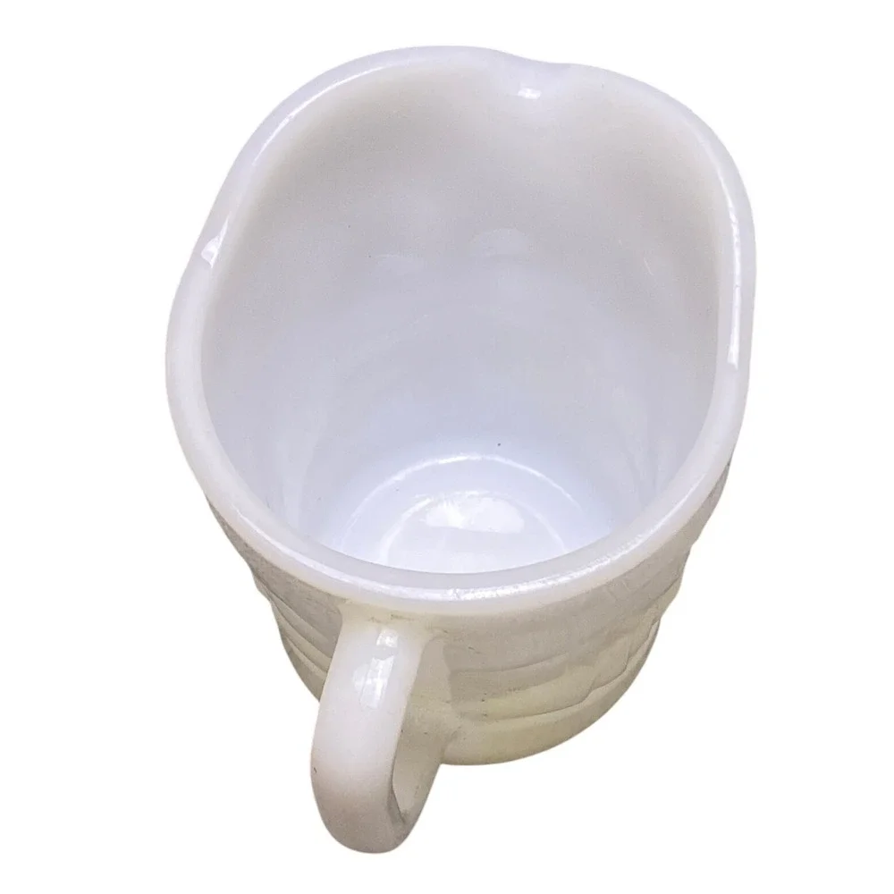 Vintage Federal Glass Toby Mug Milk Glass Creamer Pitcher‎ Face